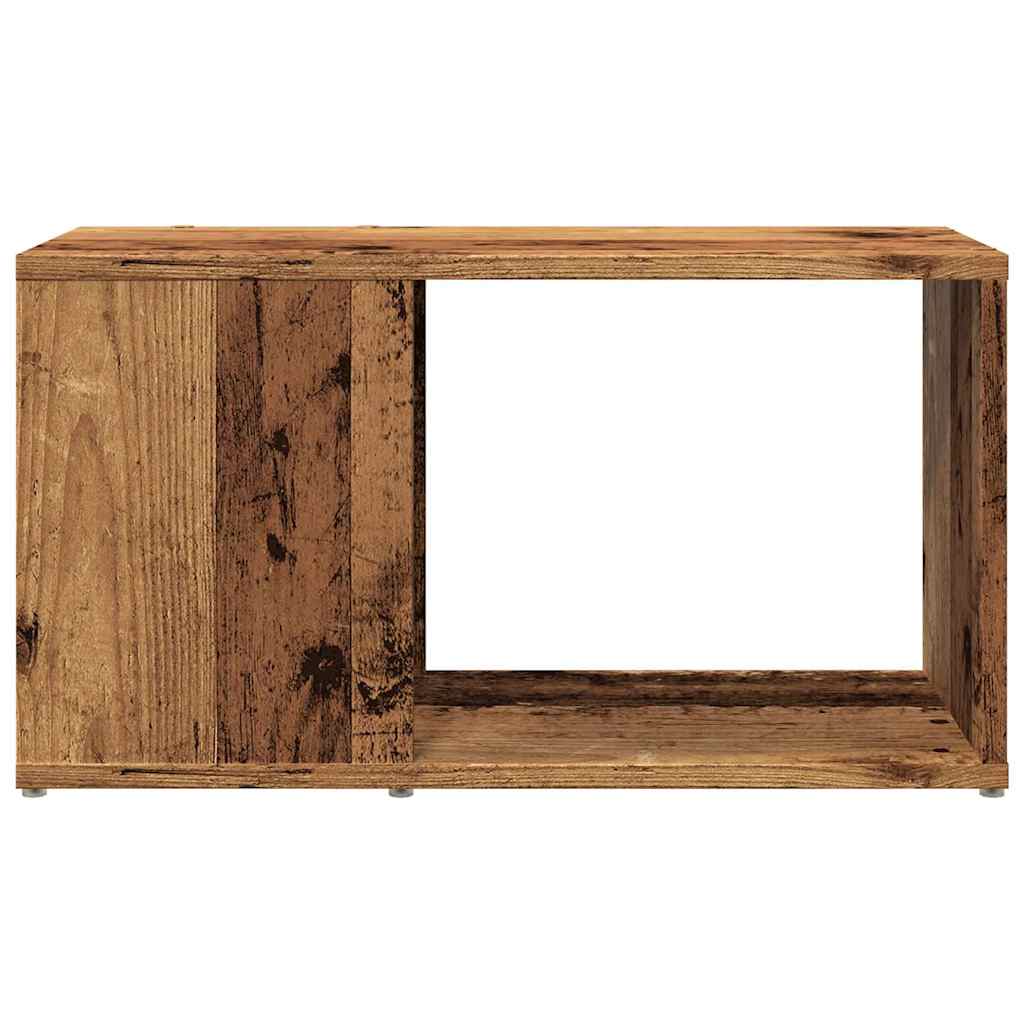 Meuble TV aspect bois de récupération 60x24x32 cm en matériau bois