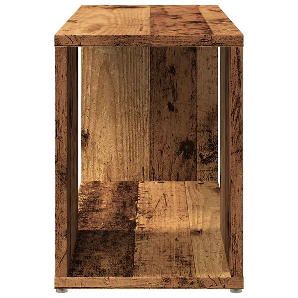 Meuble TV aspect bois de récupération 60x24x32 cm en matériau bois