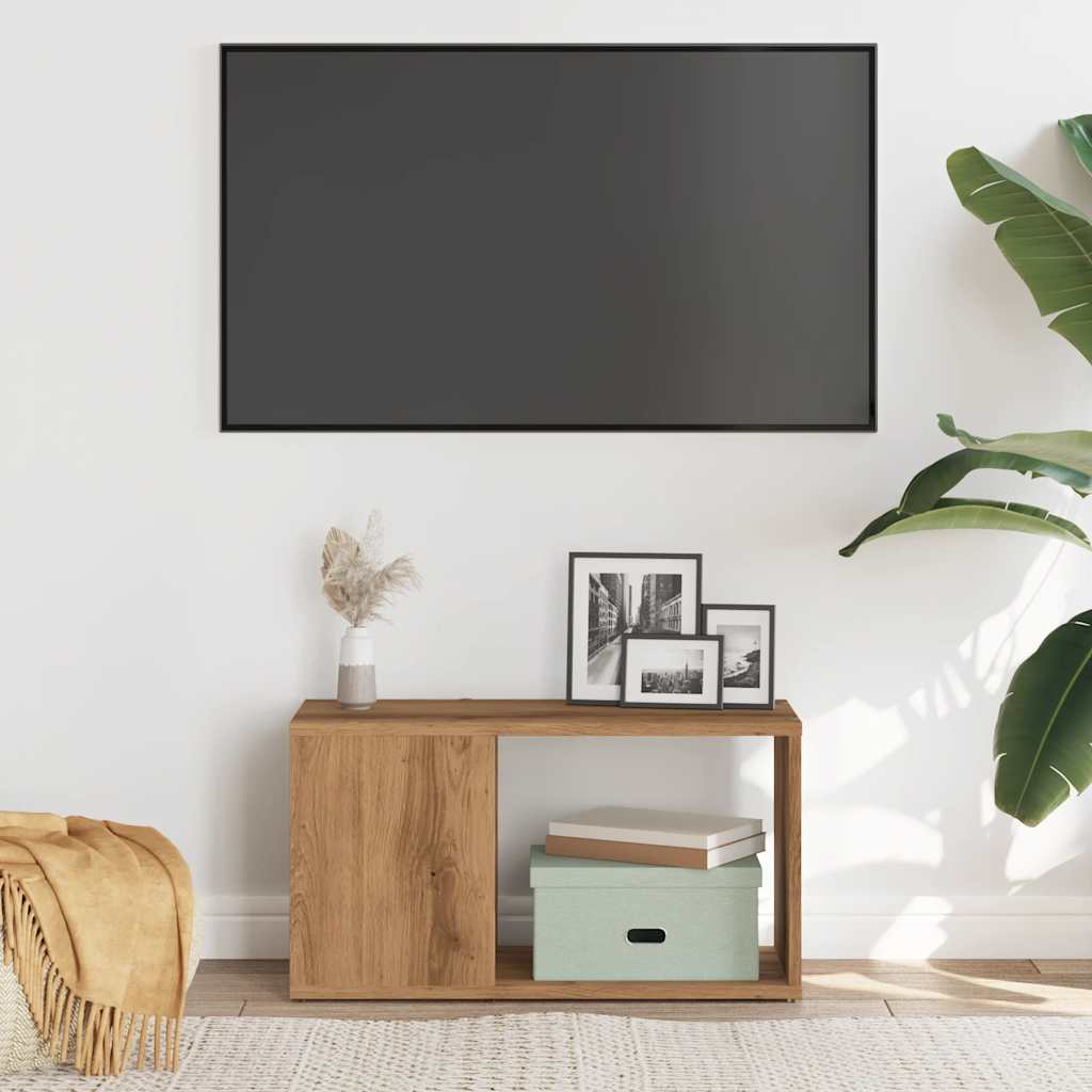 Meuble TV Chêne artisanal 60x24x32 cm matériau bois