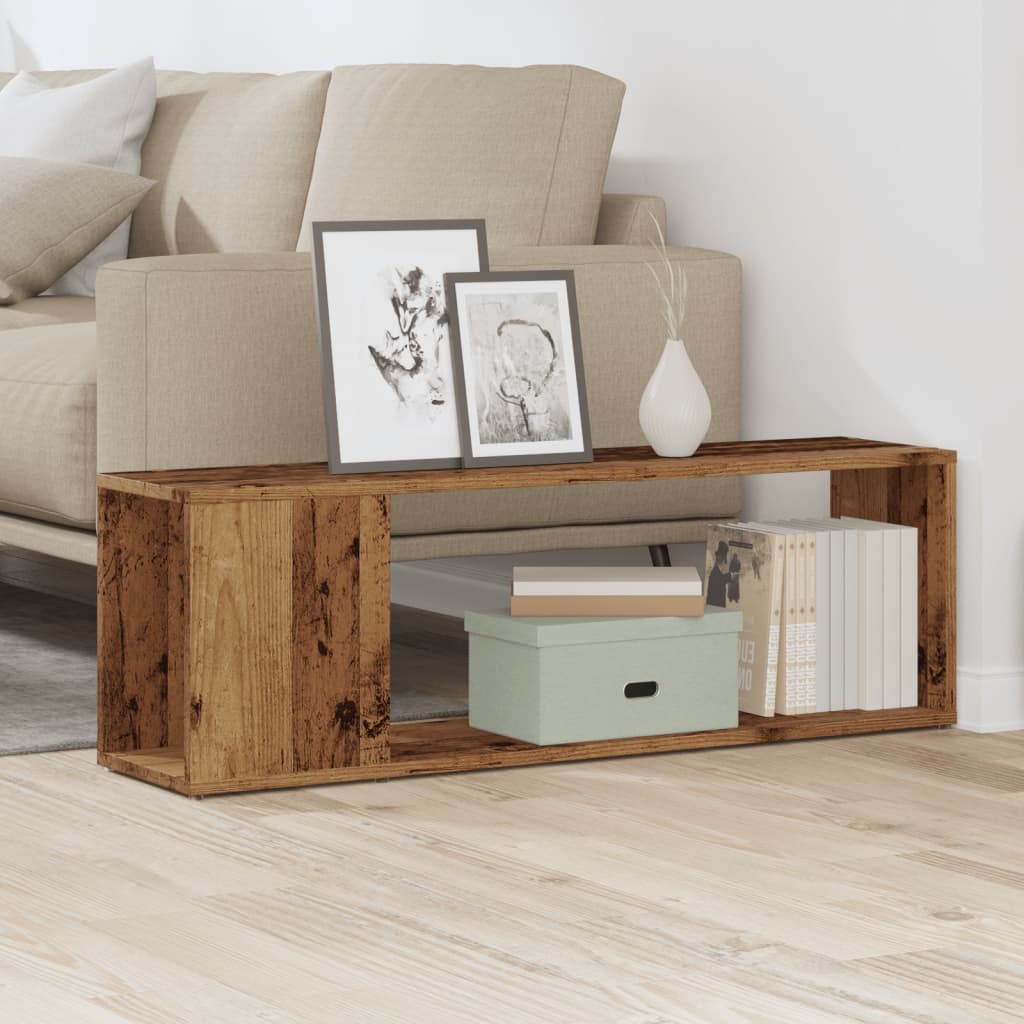 Meuble TV aspect bois de récupération 100x24x32 cm en bois