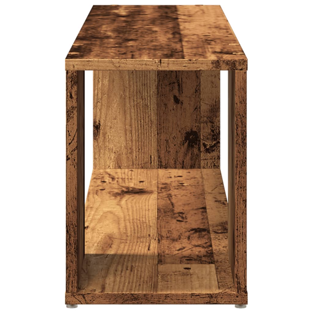 Meuble TV aspect bois de récupération 100x24x32 cm en bois