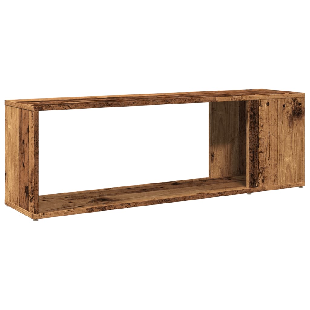 Meuble TV aspect bois de récupération 100x24x32 cm en bois