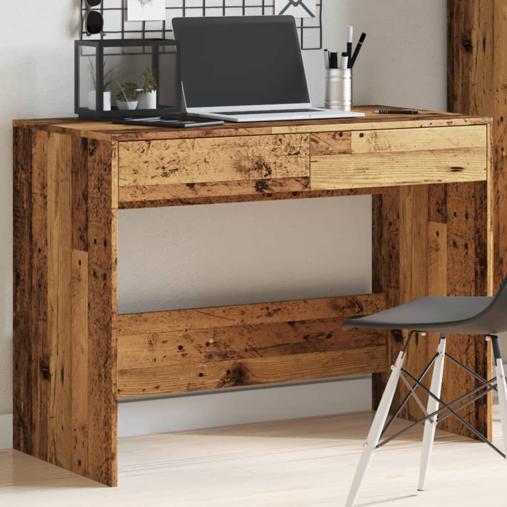 Bureau aspect bois de récupération 101x50x76,5 cm en bois