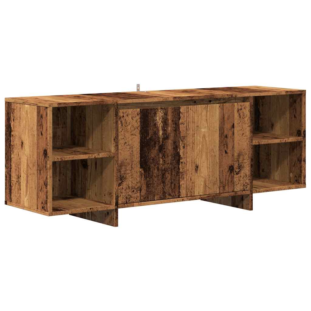 Meuble TV aspect bois de récupération 130x35x50 cm en bois