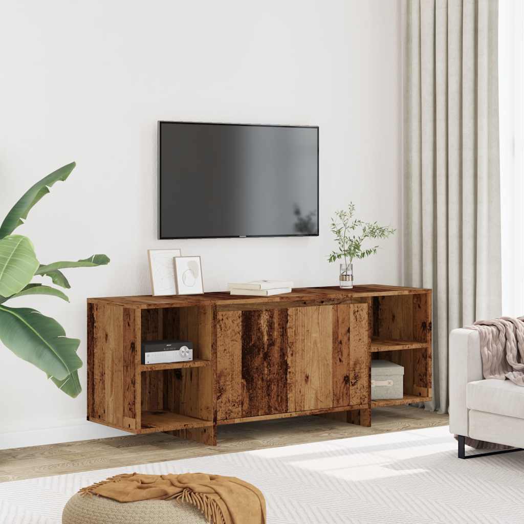 Meuble TV aspect bois de récupération 130x35x50 cm en bois