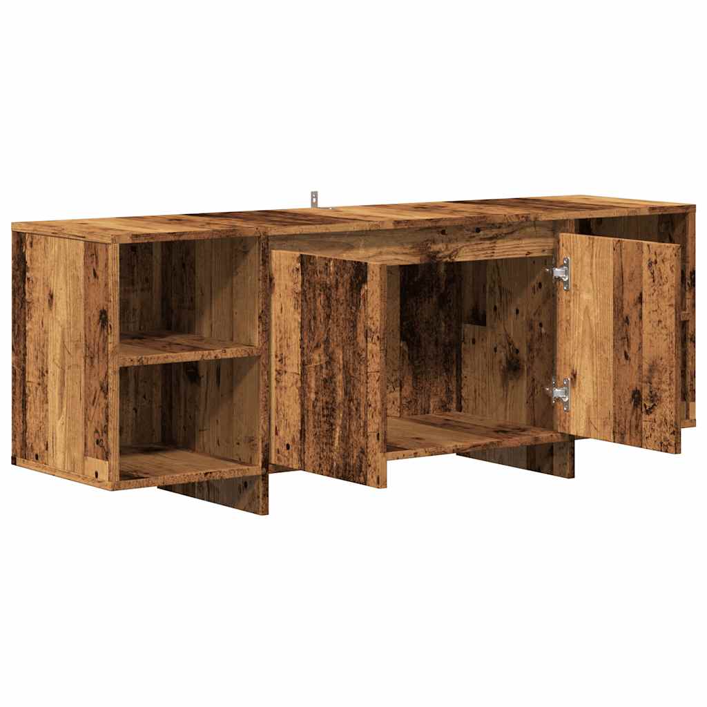 Meuble TV aspect bois de récupération 130x35x50 cm en bois