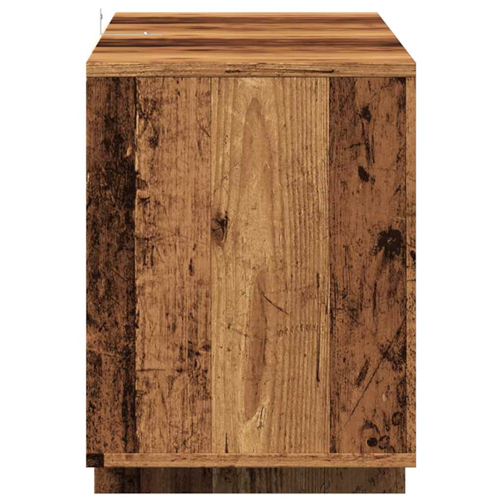 Meuble TV aspect bois de récupération 130x35x50 cm en bois