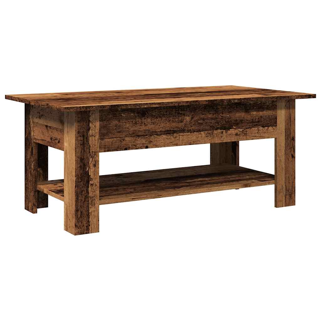 Table basse aspect bois de récupération 102x55x42 cm en bois