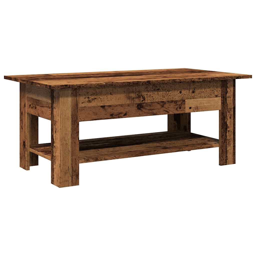 Table basse aspect bois de récupération 102x55x42 cm en bois