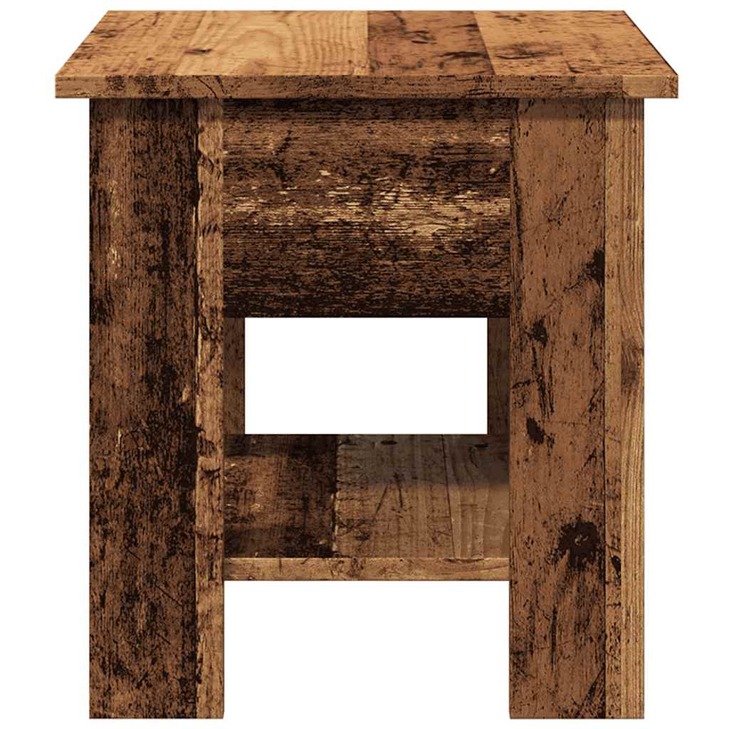 Table basse aspect bois récupéré 40x40x42 cm matériau bois