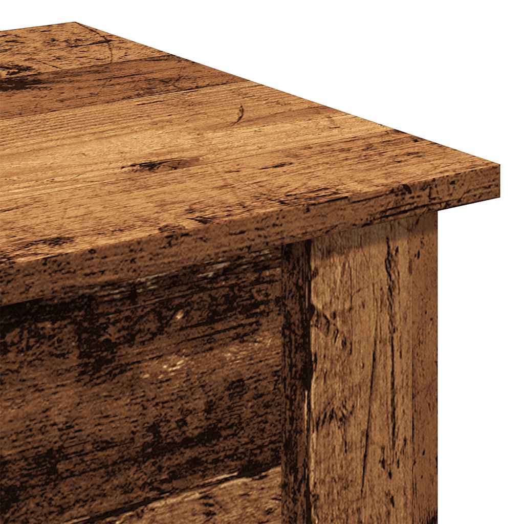 Table basse aspect bois récupéré 40x40x42 cm matériau bois
