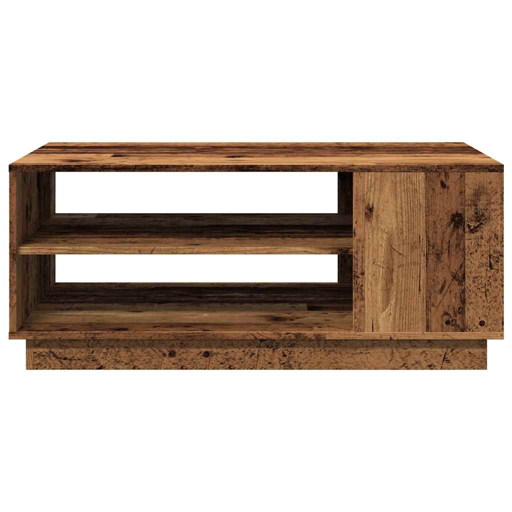 Table basse aspect bois récupéré 102x55x43 cm matériau bois