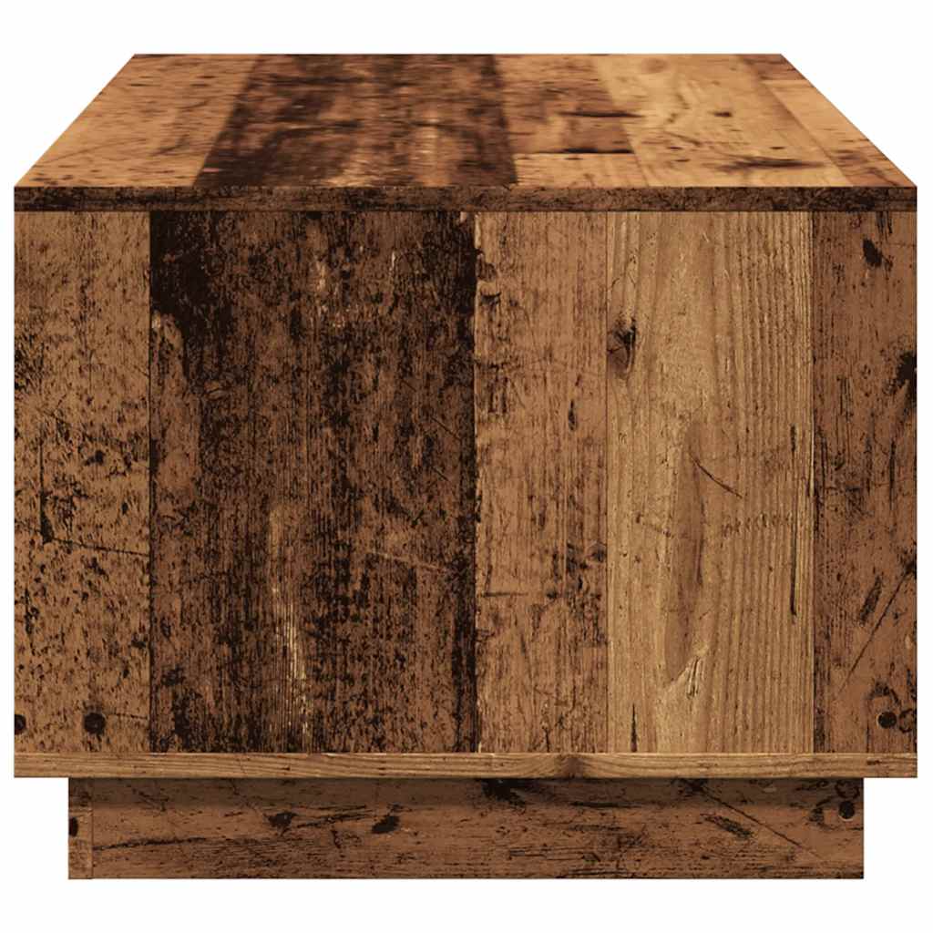 Table basse aspect bois récupéré 102x55x43 cm matériau bois