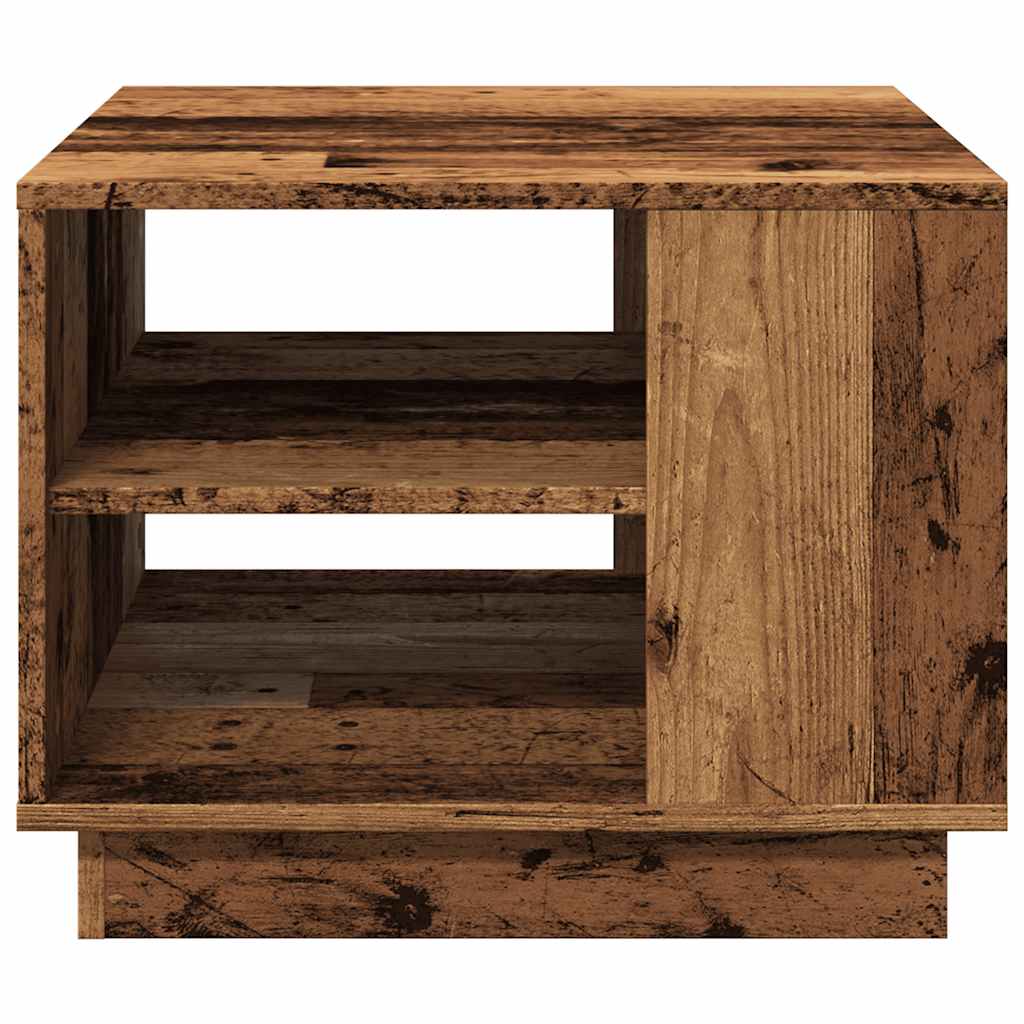 Table basse aspect bois récupéré 55x55x42 cm matériau bois
