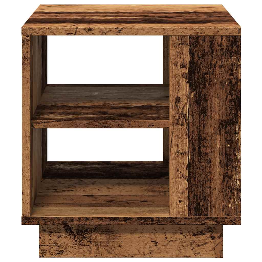 Table basse aspect bois récupéré 40x40x43 cm matériau bois