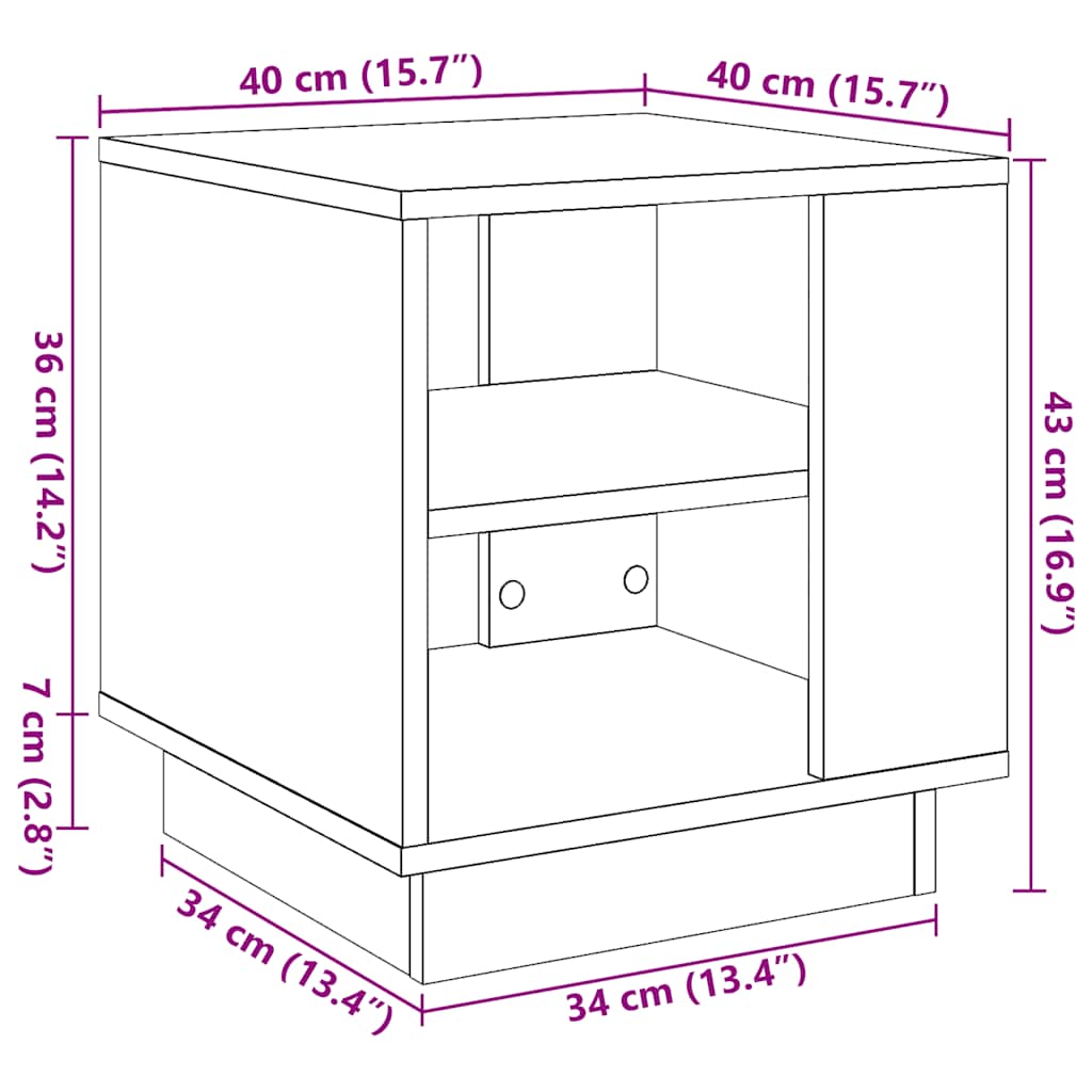 Table basse aspect bois récupéré 40x40x43 cm matériau bois