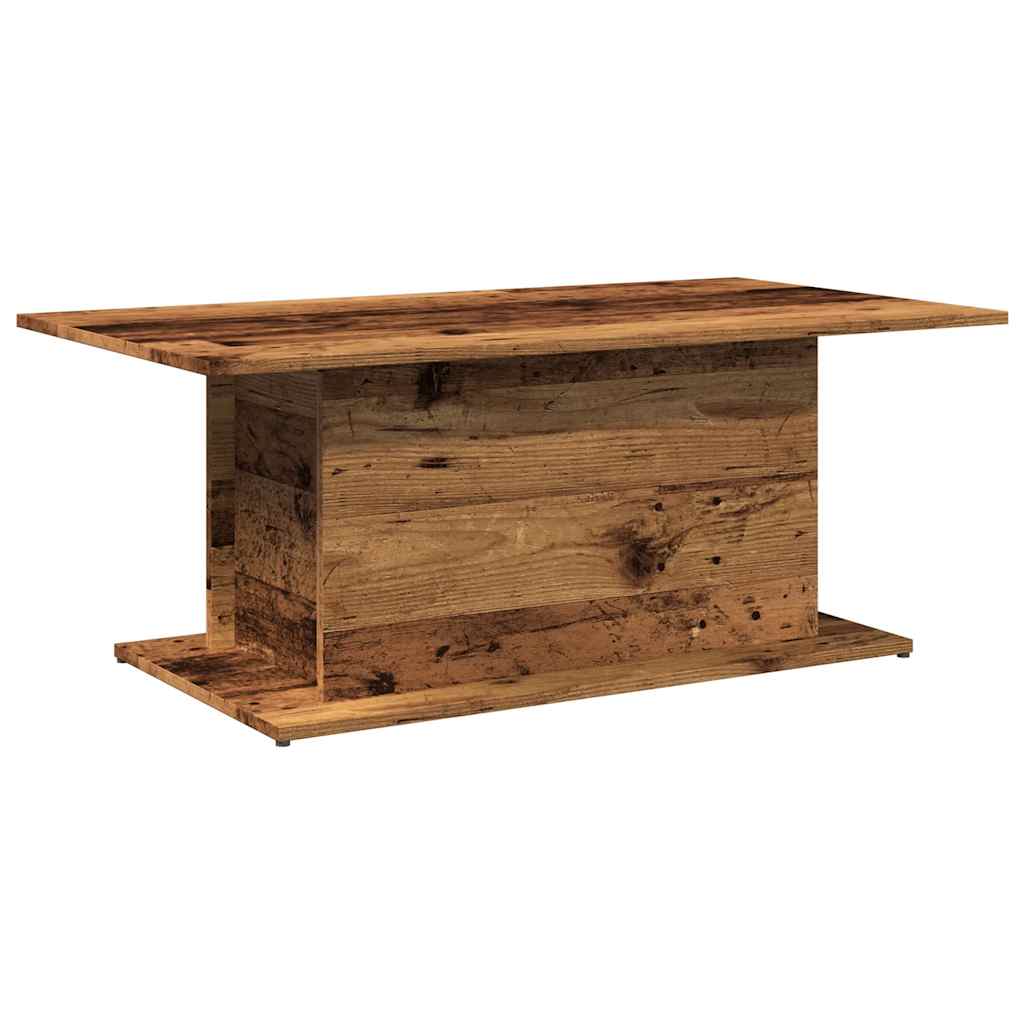 Table basse aspect bois récupéré 102x55,5x40 cm matériau bois
