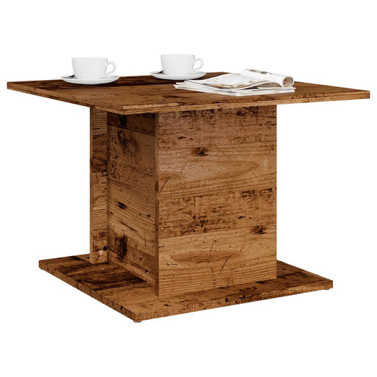 Table basse aspect bois récupéré 55,5x55,5x40 cm matériau bois