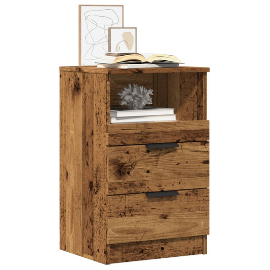 Bedside tables 2 pcs. Old wood look 40x36x65 cm wood material