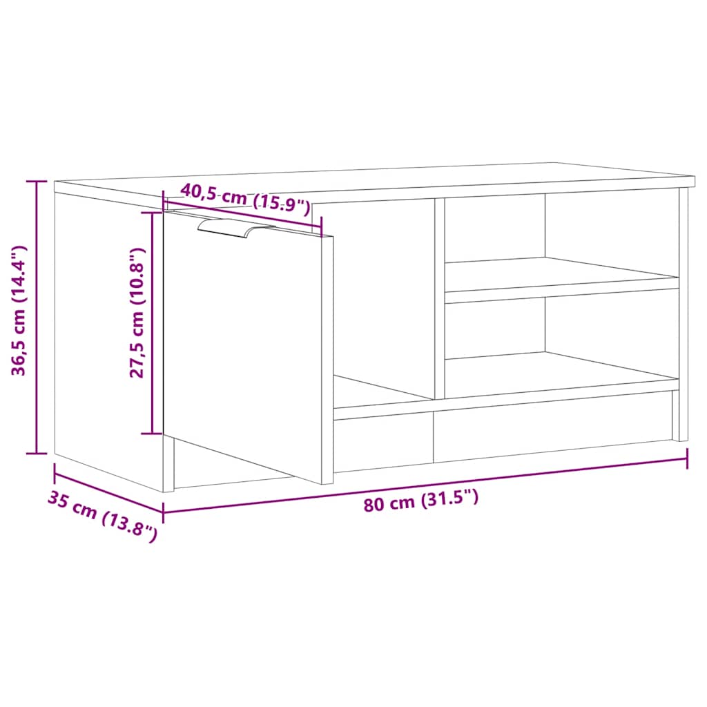 TV-Schrank Artisan-Eiche 80x35x36,5 cm Holzwerkstoff