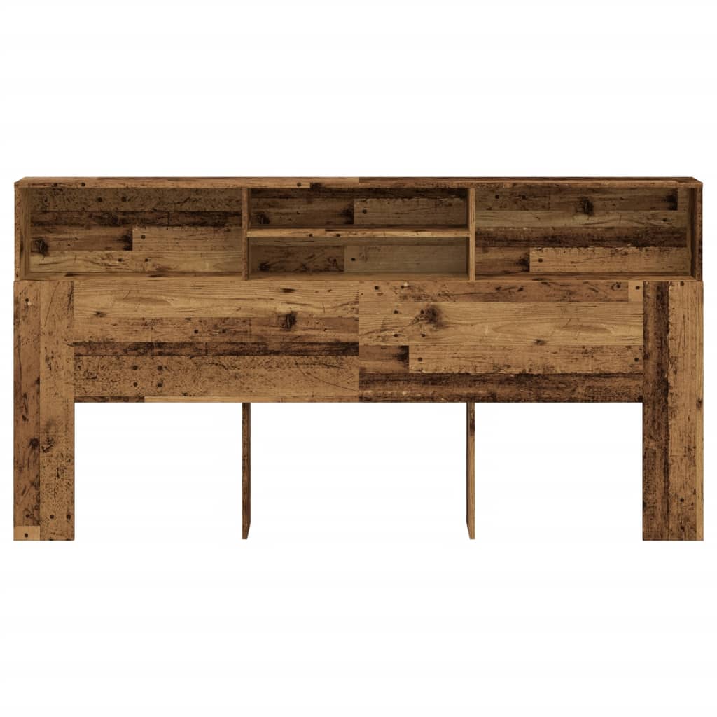 Bett-Kopfteil mit Ablagen Altholz-Optik 200x19x103,5 cm