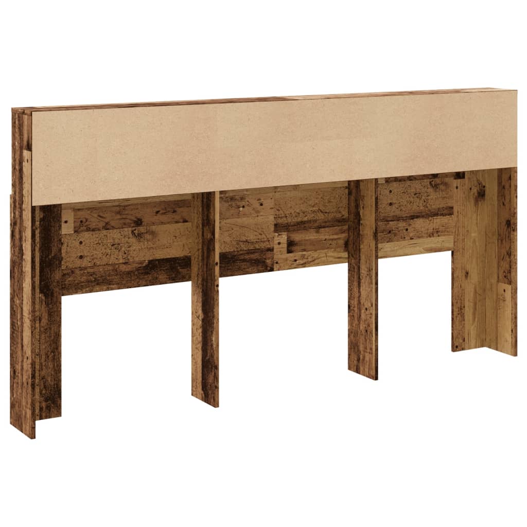 Bett-Kopfteil mit Ablagen Altholz-Optik 200x19x103,5 cm