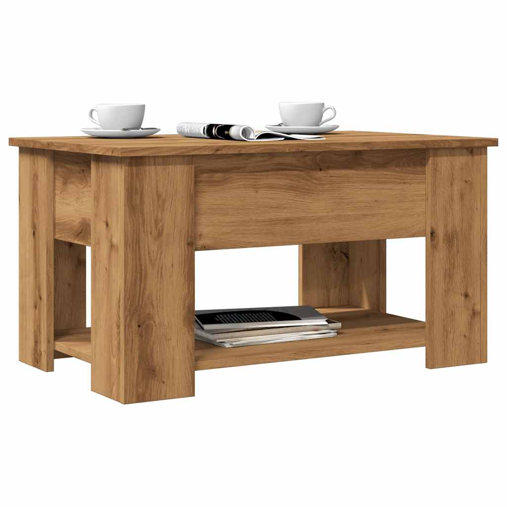 Table basse Artisan en chêne 79x49x41 cm matériau bois