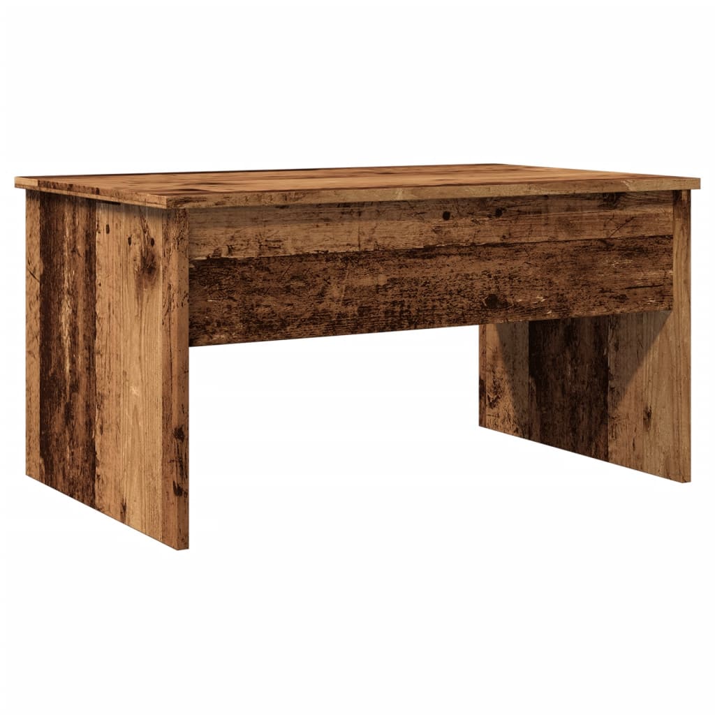 Table basse aspect bois de récupération 80x50,5x41,5 cm en bois