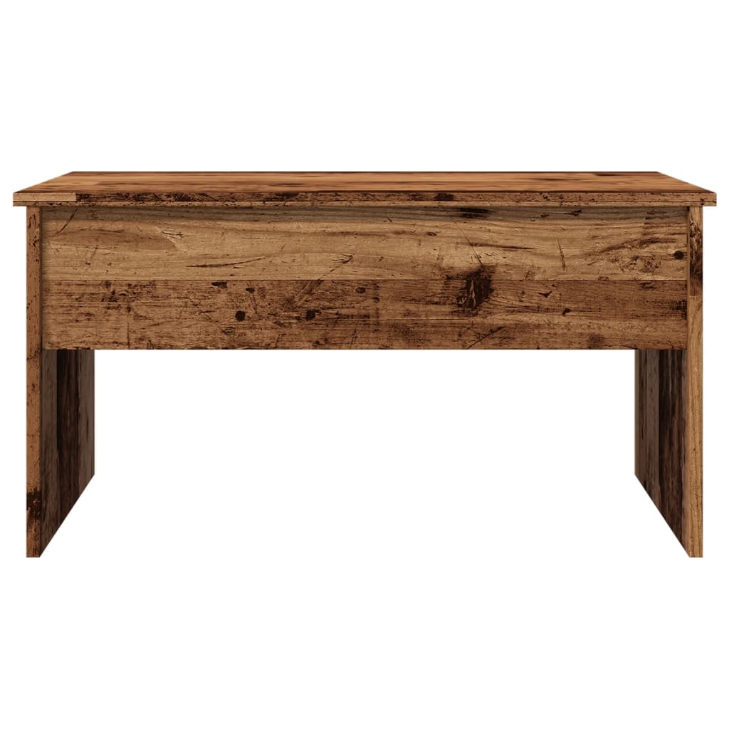 Table basse aspect bois de récupération 80x50,5x41,5 cm en bois