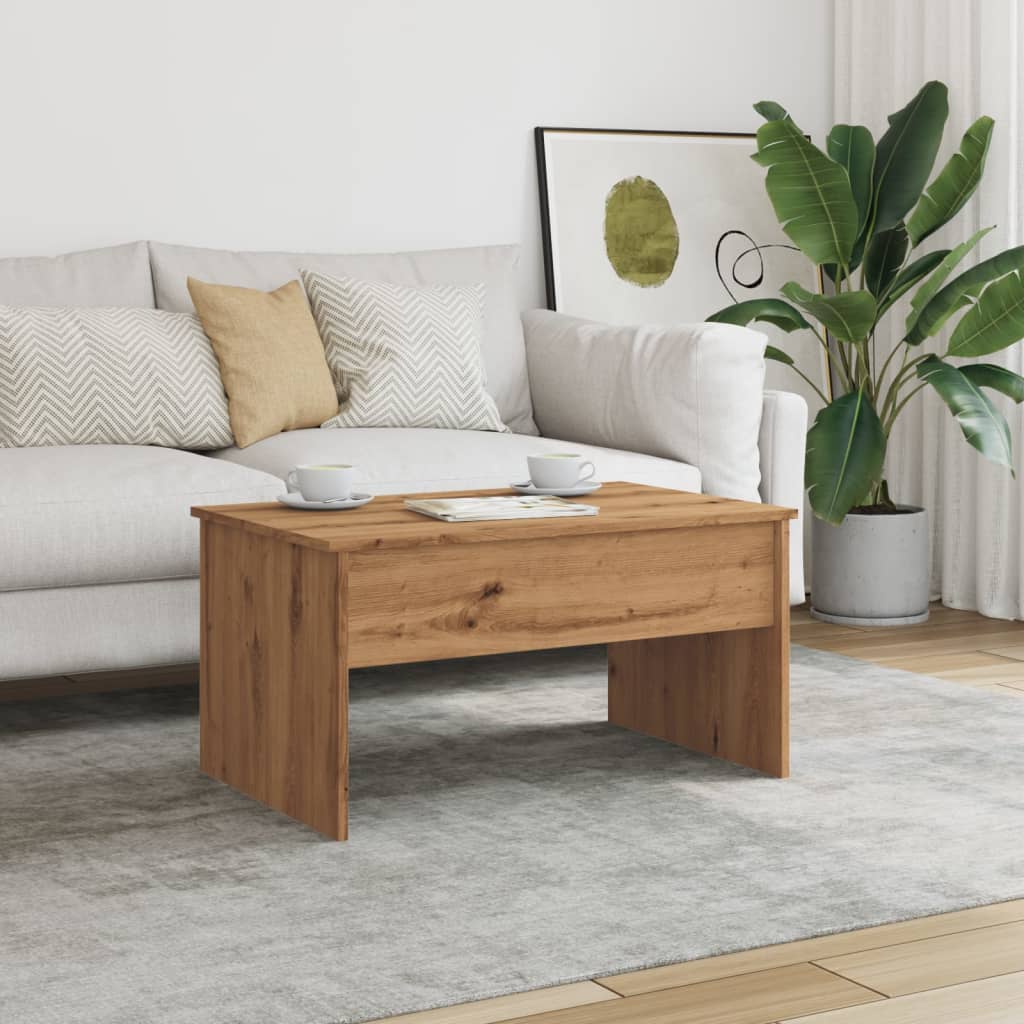 Table basse artisanale en chêne 80x50,5x41,5 cm en bois