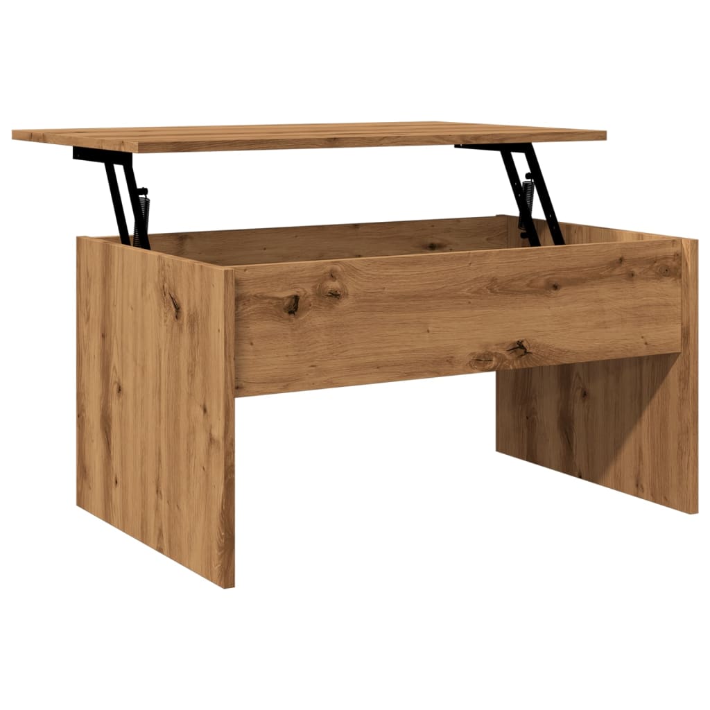Table basse artisanale en chêne 80x50,5x41,5 cm en bois