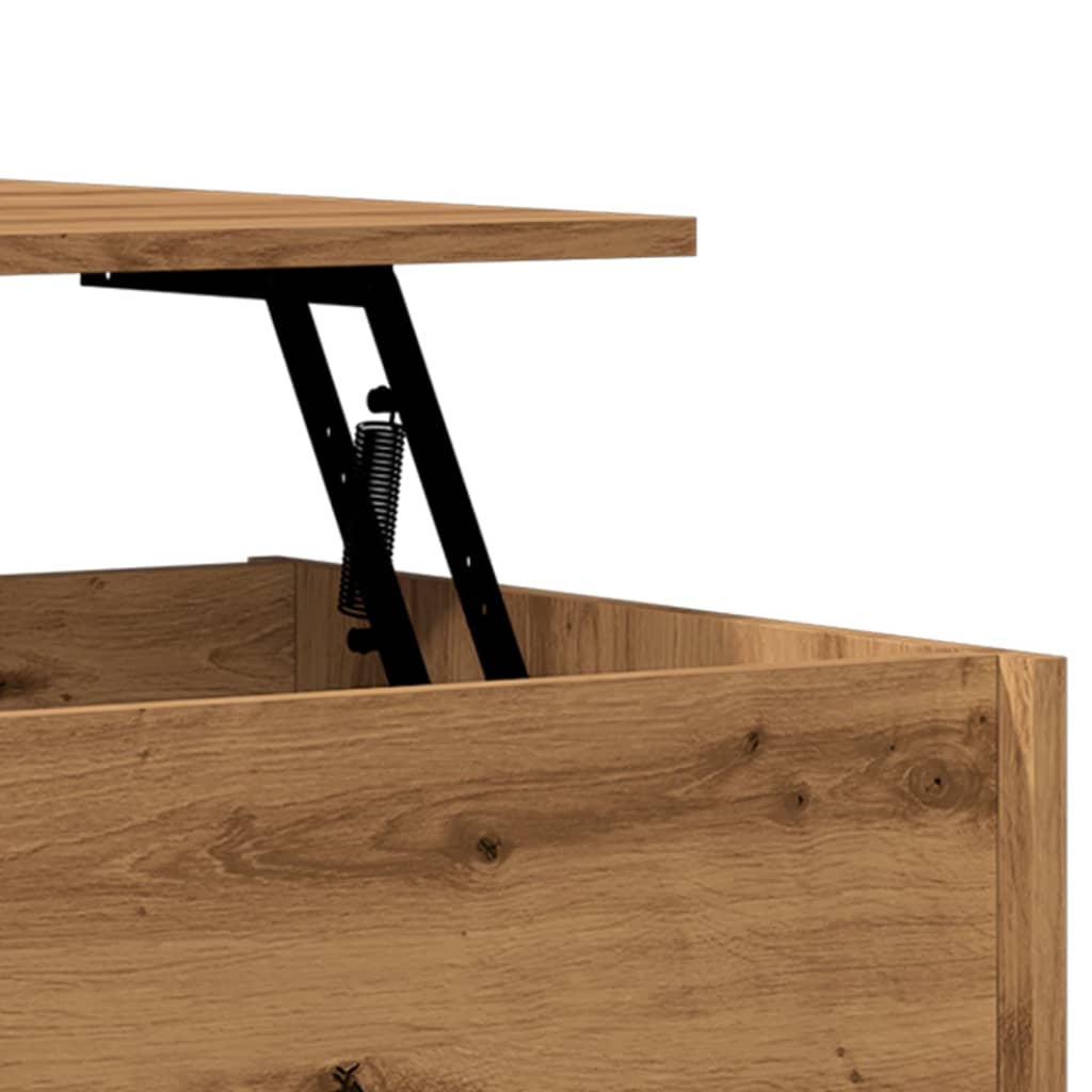 Table basse artisanale en chêne 80x50,5x41,5 cm en bois