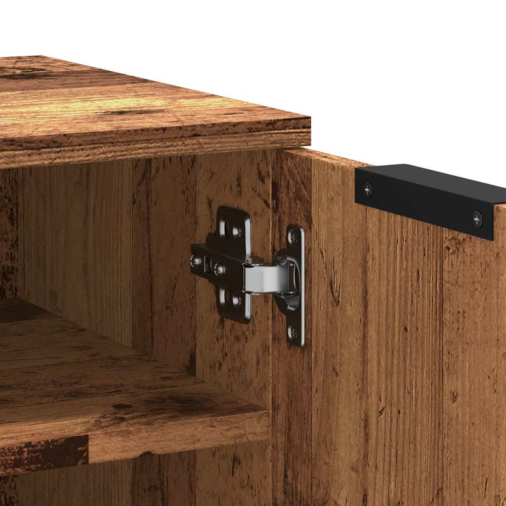 Meuble à chaussures aspect bois de récupération 29,5x35x70 cm matériau bois