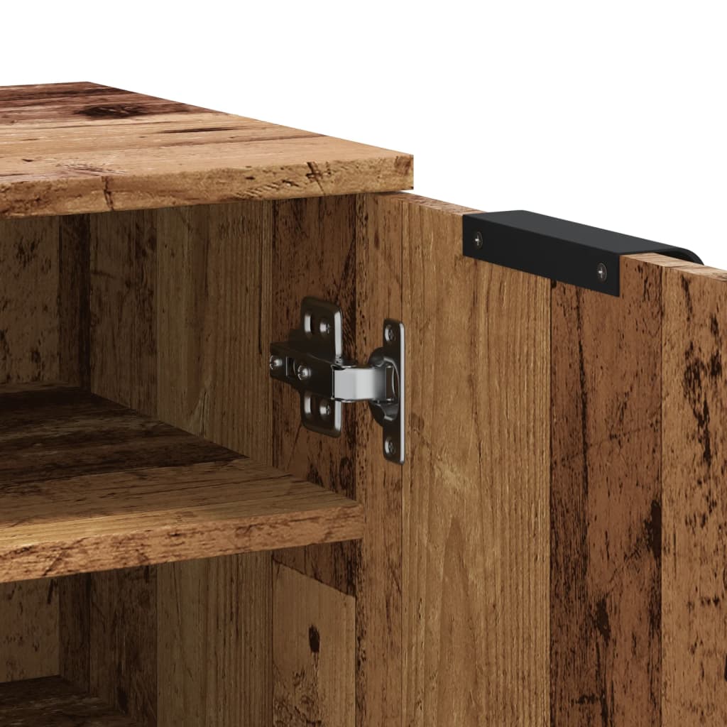 Meuble à chaussures aspect bois de récupération 29,5x35x100,5 cm en bois