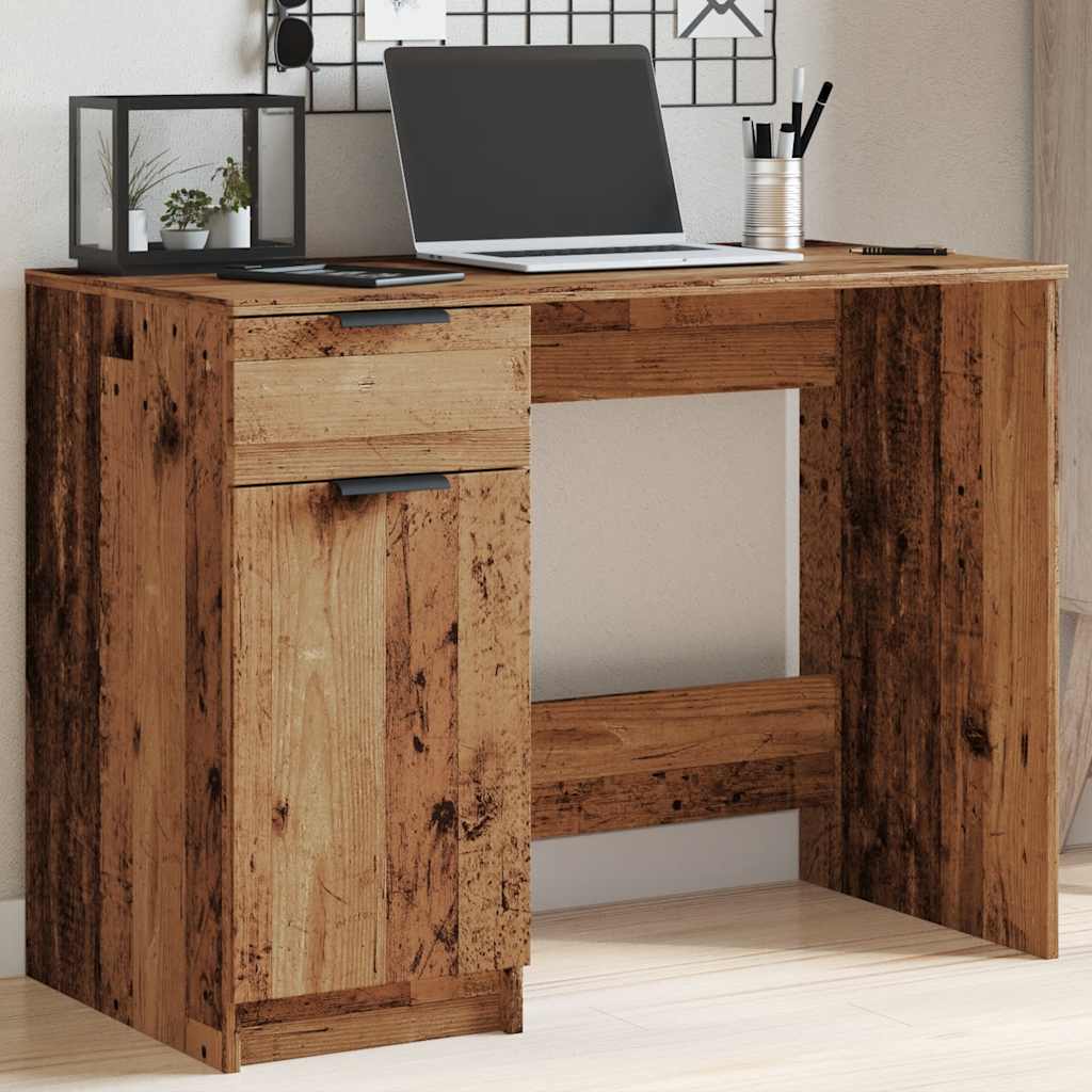 Bureau aspect bois de récupération 100x50x75 cm en bois