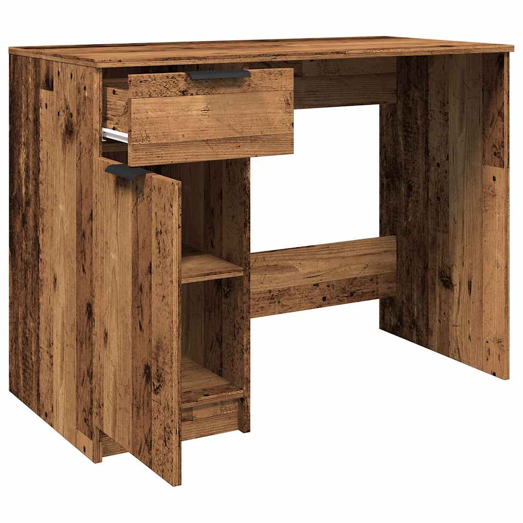 Bureau aspect bois de récupération 100x50x75 cm en bois