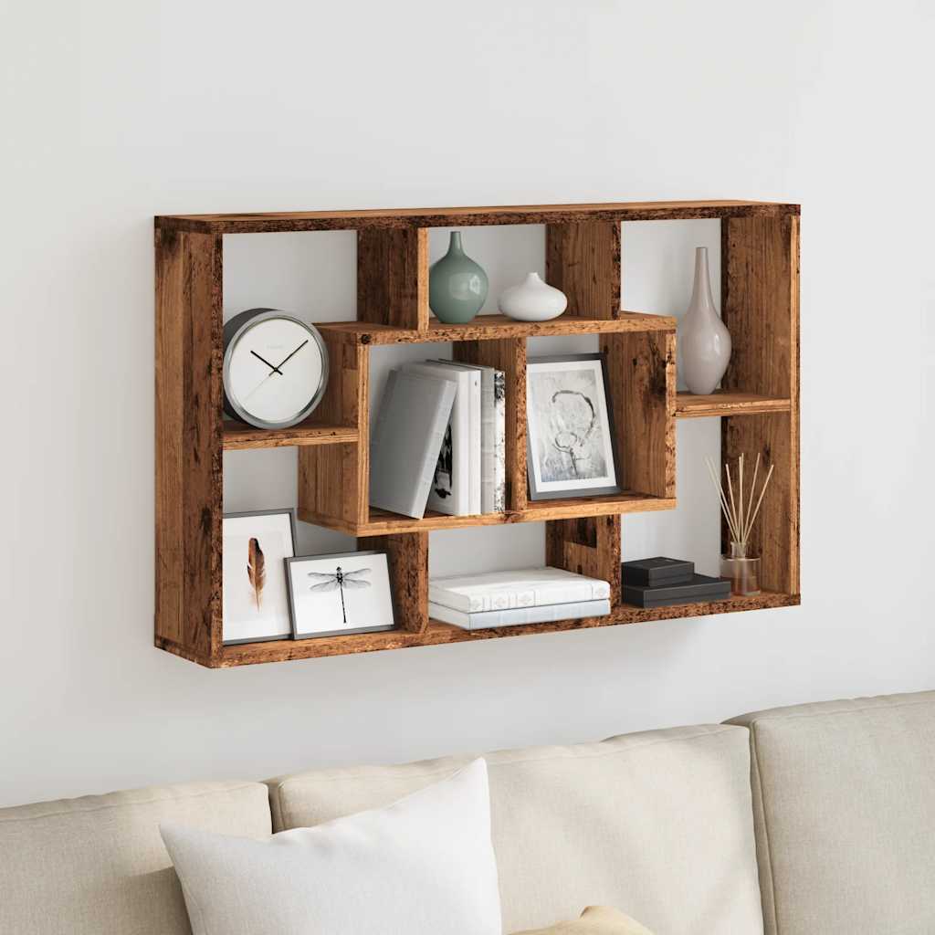 Wall shelf reclaimed wood 85x16x52.5 cm wood material