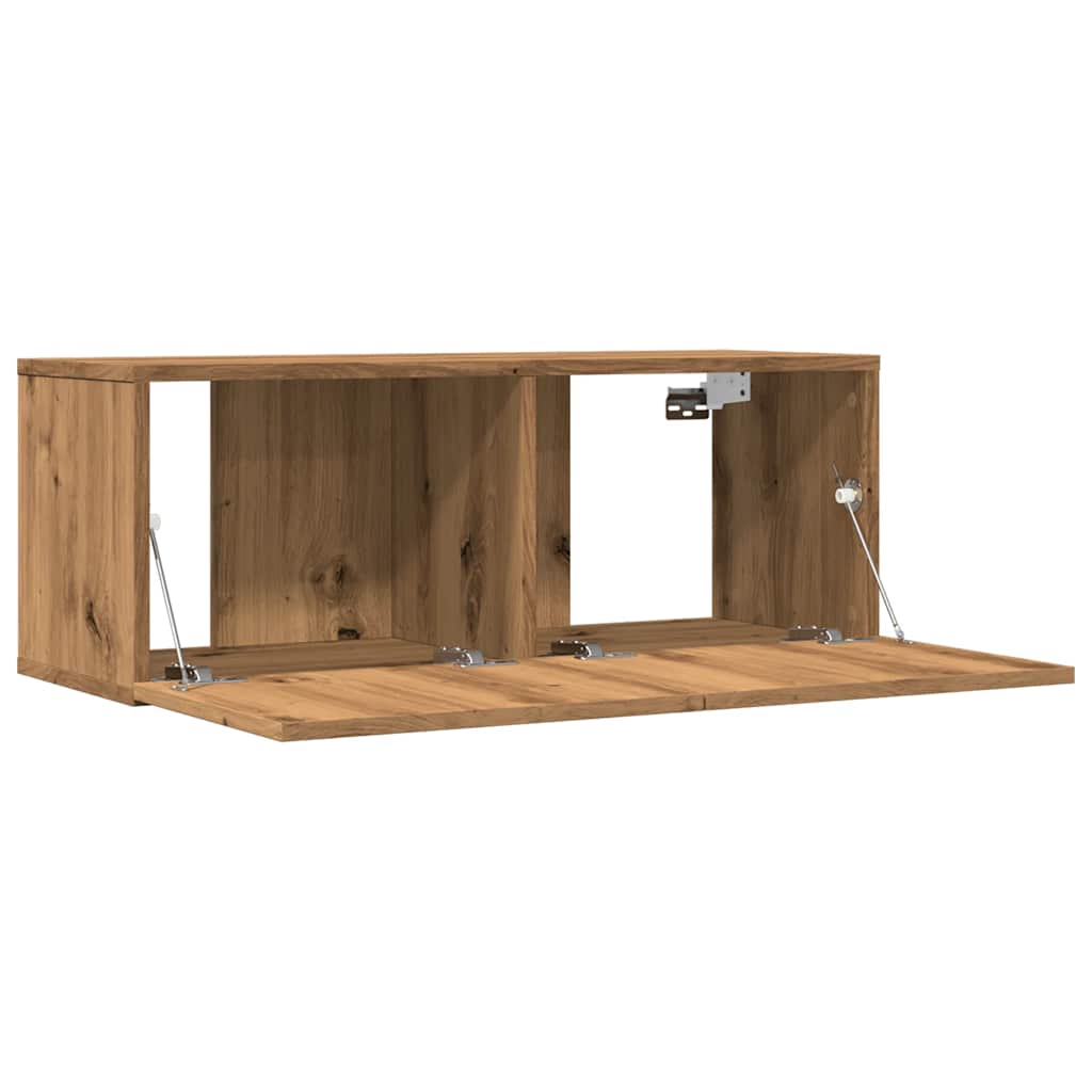 Meubles TV muraux, lot de 2, chêne artisanal, 80 x 30 x 30 cm