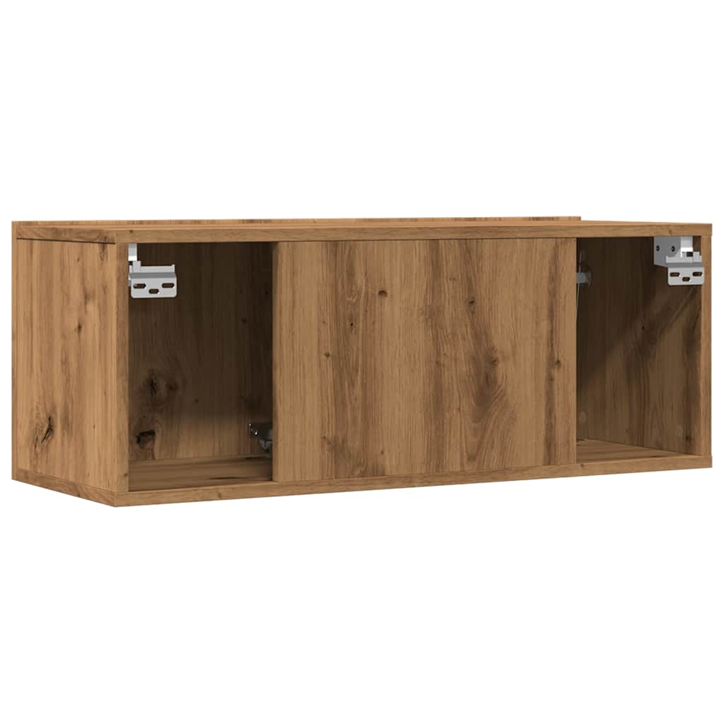 Meubles TV muraux, lot de 2, chêne artisanal, 80 x 30 x 30 cm
