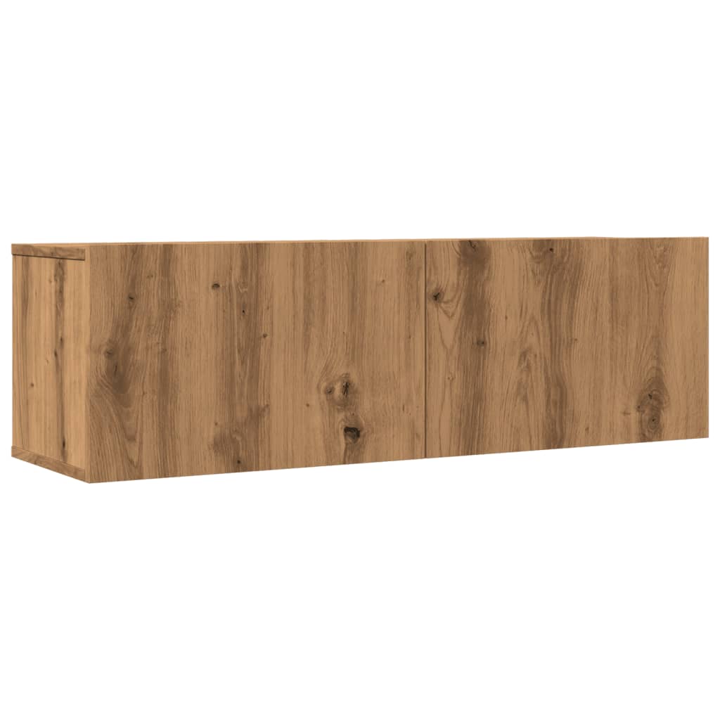 Meubles muraux TV 2 pcs. Chêne artisanal 100x30x30 cm