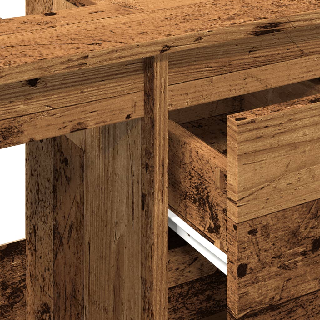 Meuble sous évier aspect bois de récupération 65x33x60 cm en matériau bois