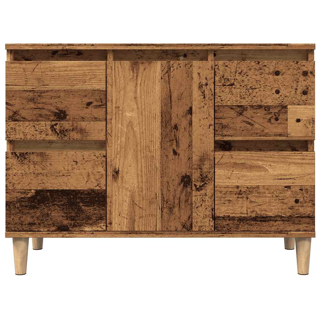 Meuble sous évier aspect bois de récupération 80x33x60 cm en matériau bois