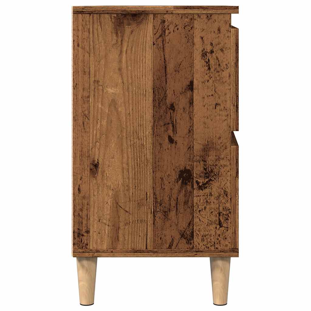 Meuble sous évier aspect bois de récupération 80x33x60 cm en matériau bois