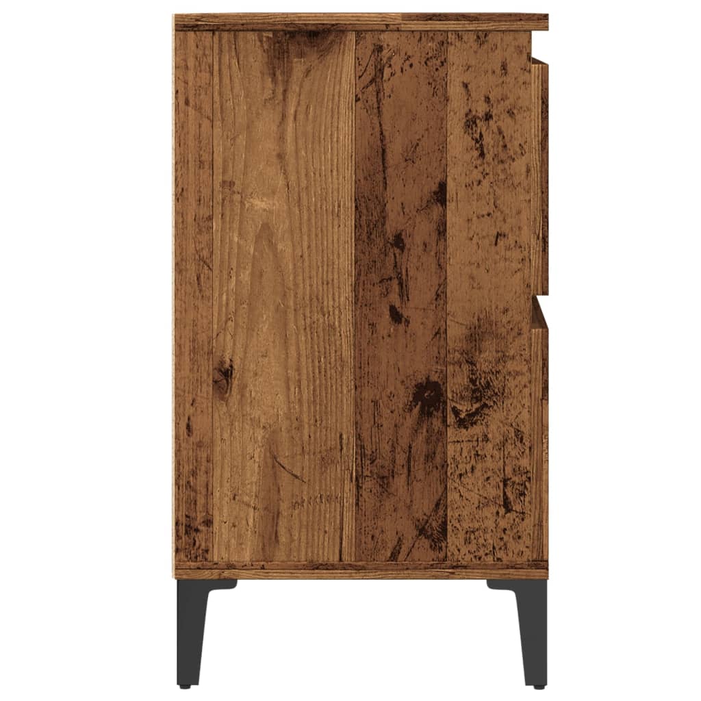 Meuble sous lavabo aspect bois de récupération 80x33x60 cm en matériau bois