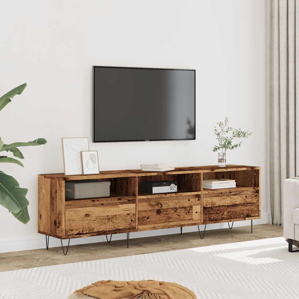 Meuble TV aspect bois de récupération 150x30x44,5 cm en bois