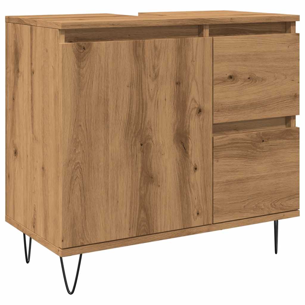 Waschbeckenunterschrank Artisan-Eiche 65x33x60 cm Holzwerkstoff