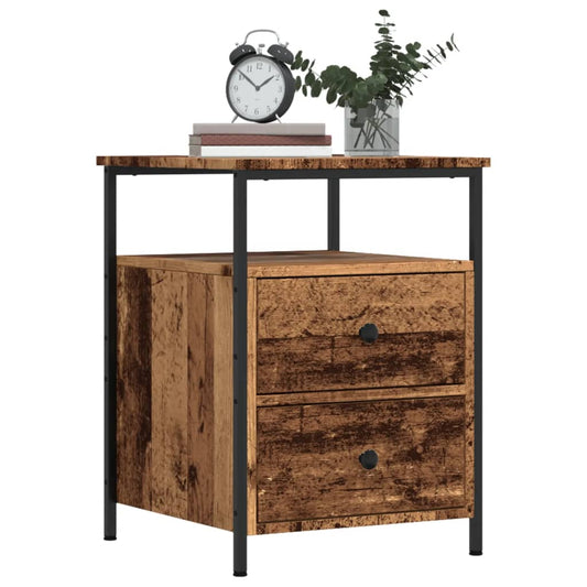 Bedside tables 2 pcs. Old wood look 44x45x60 cm wood material