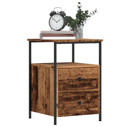 Bedside tables 2 pcs. Old wood look 34x35.5x50 cm wood material