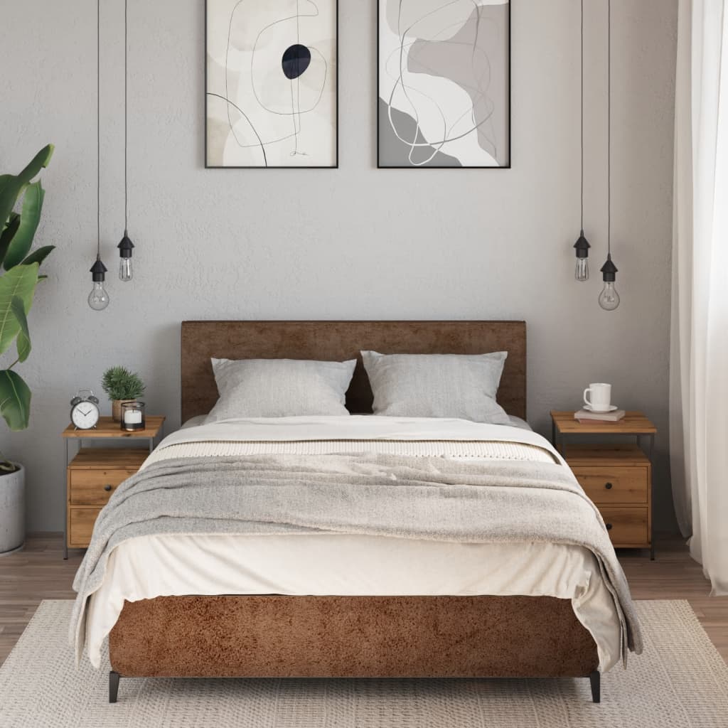 Bedside tables 2 pcs. Artisan oak 34x35.5x50 cm wood material