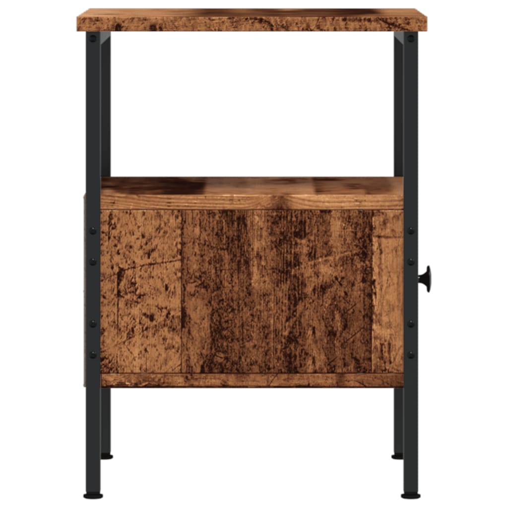 Table de chevet aspect bois de récupération 34x36x50 cm en bois